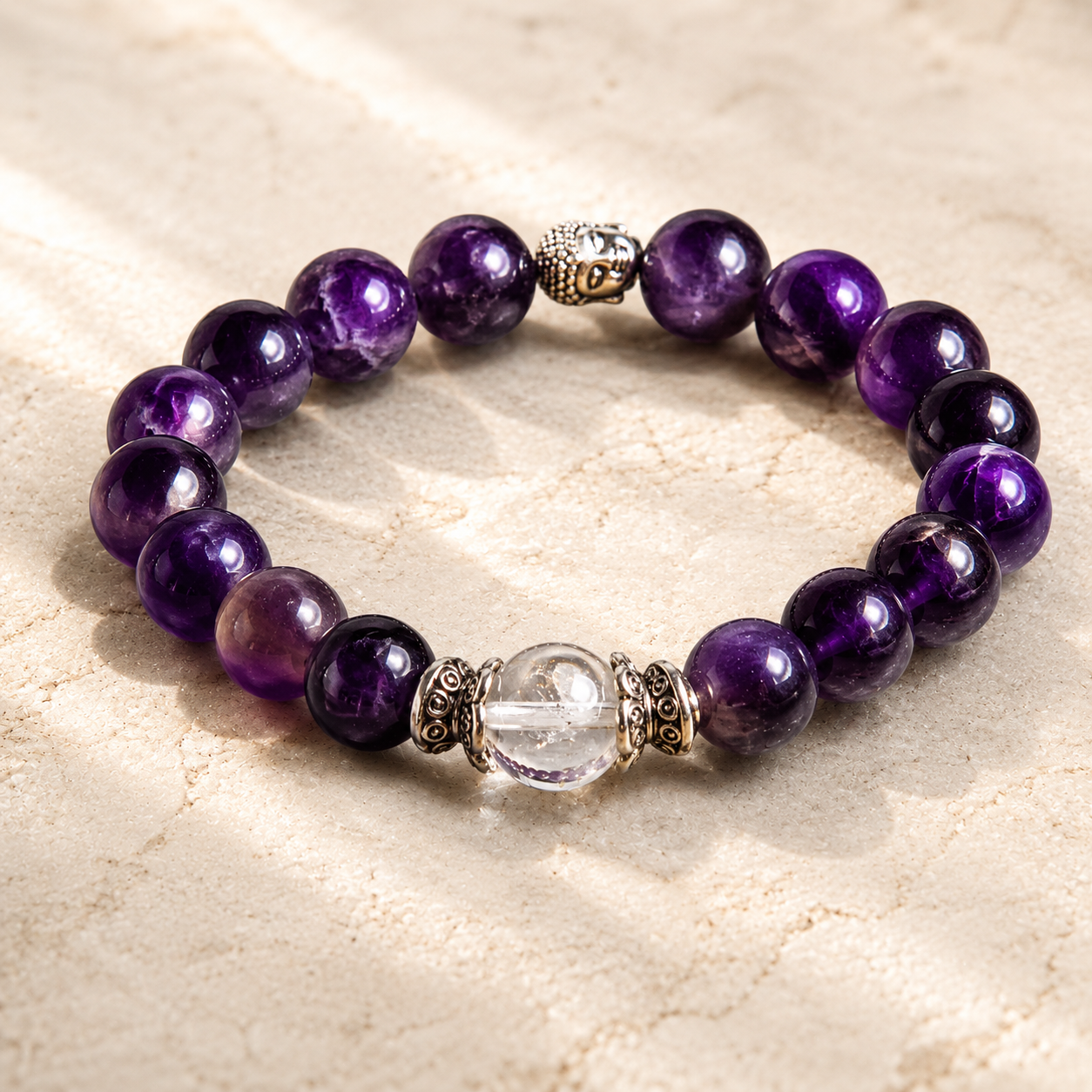 Amethyst Round Bead Bracelet thumbnail 4