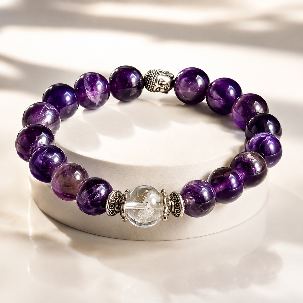 Amethyst Round Bead Bracelet thumbnail 5