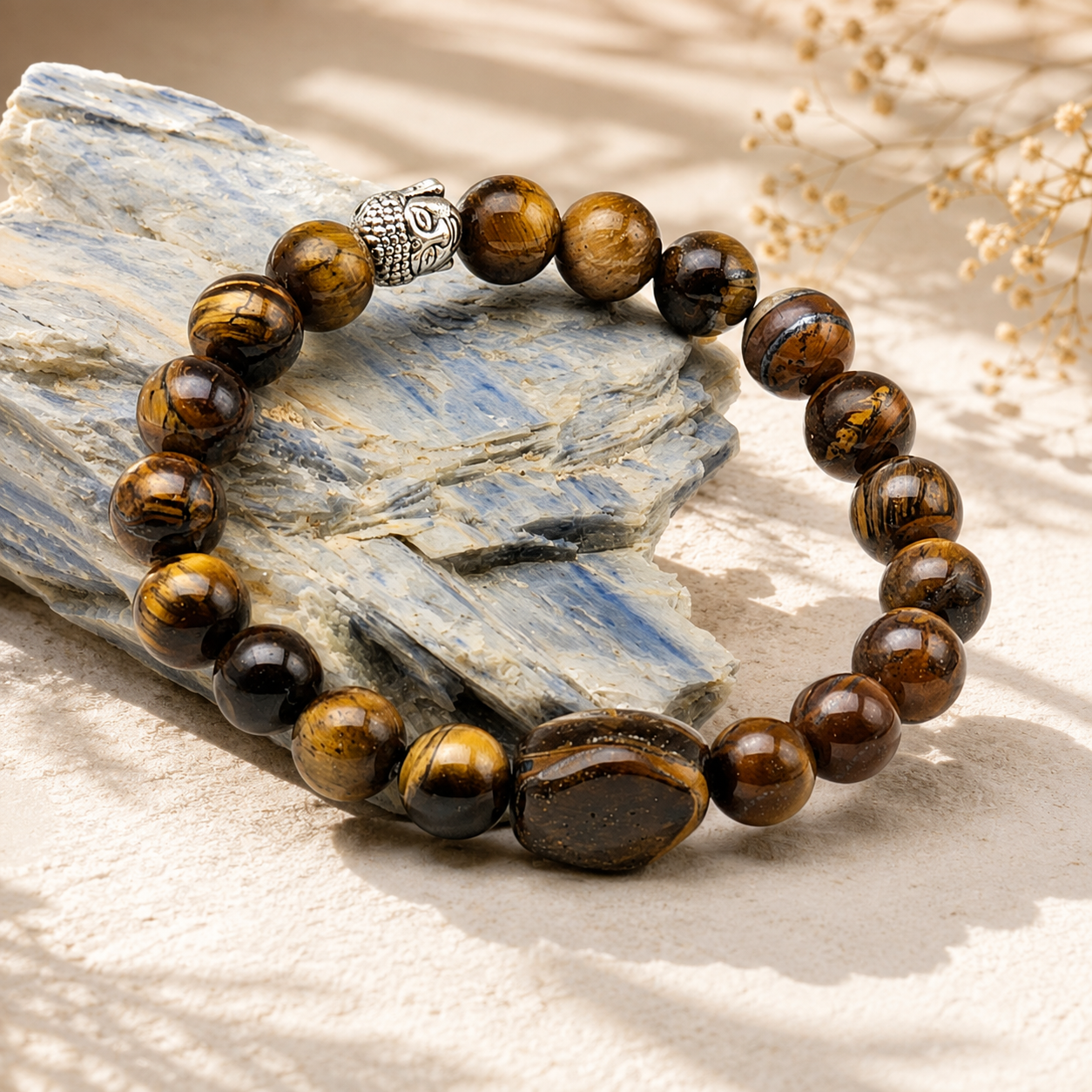Tiger's Eye Round Bead Bracelet thumbnail 2