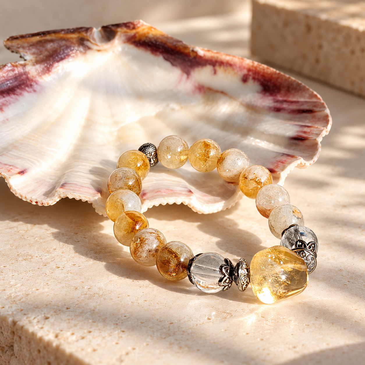 Citrine Round Bead with Tumble Stone thumbnail 2