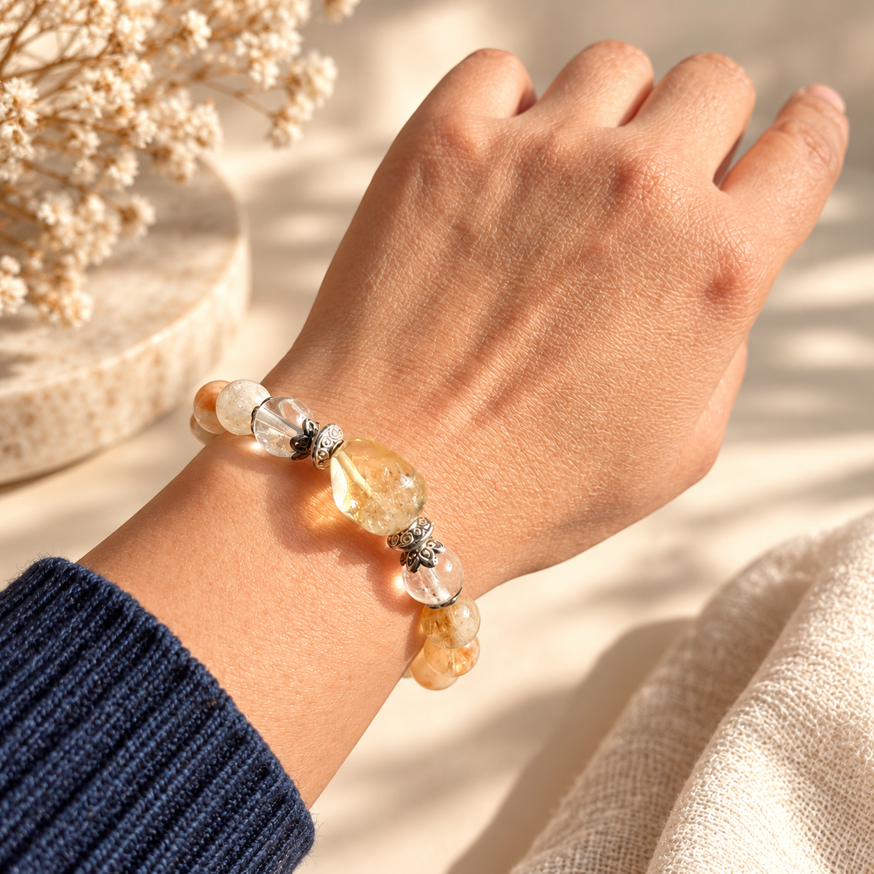 Citrine Round Bead with Tumble Stone thumbnail 3
