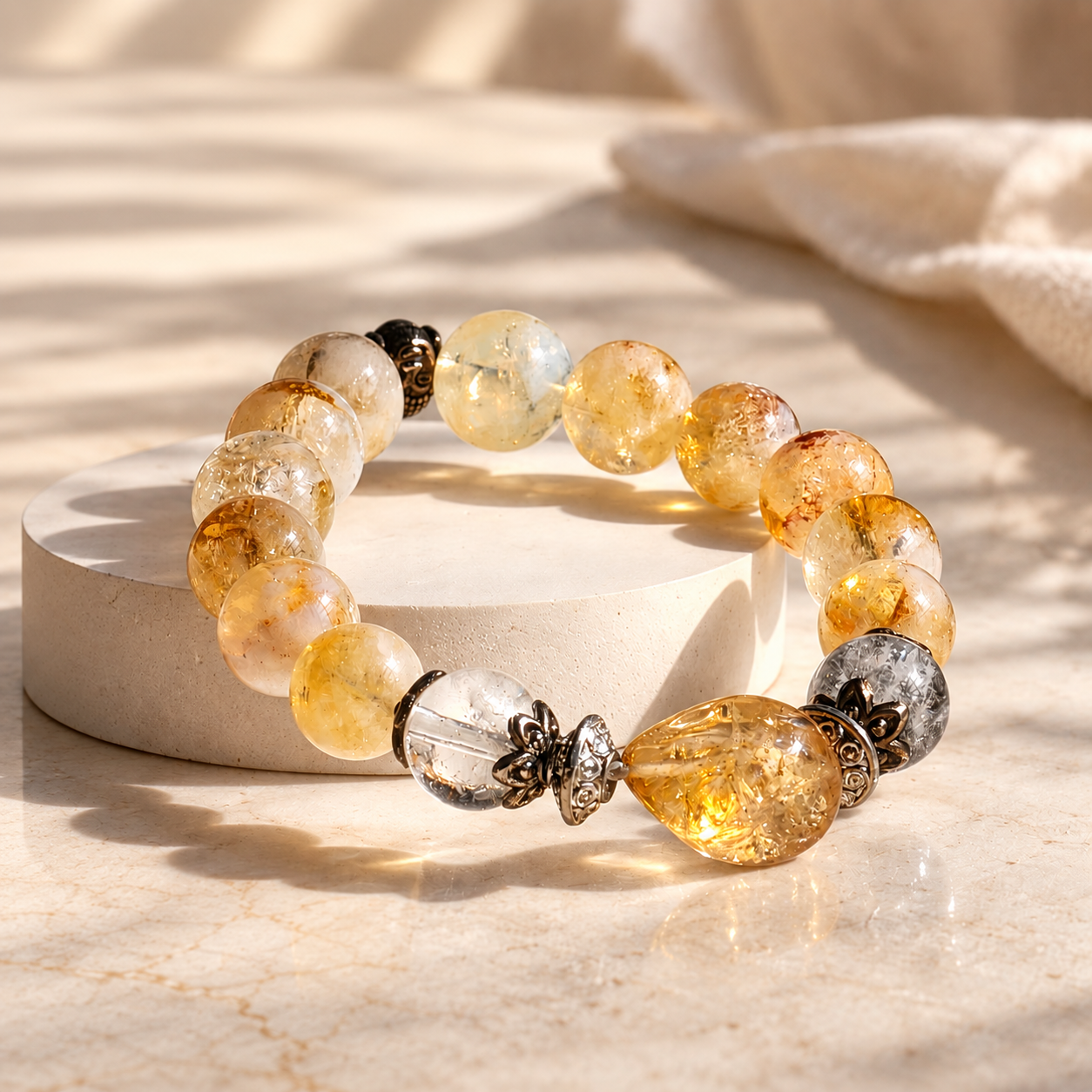 Citrine Round Bead with Tumble Stone thumbnail 4