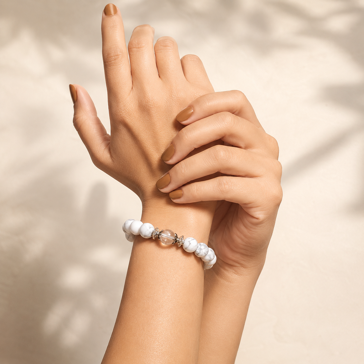 Howlite Round Bead Bracelet thumbnail 2