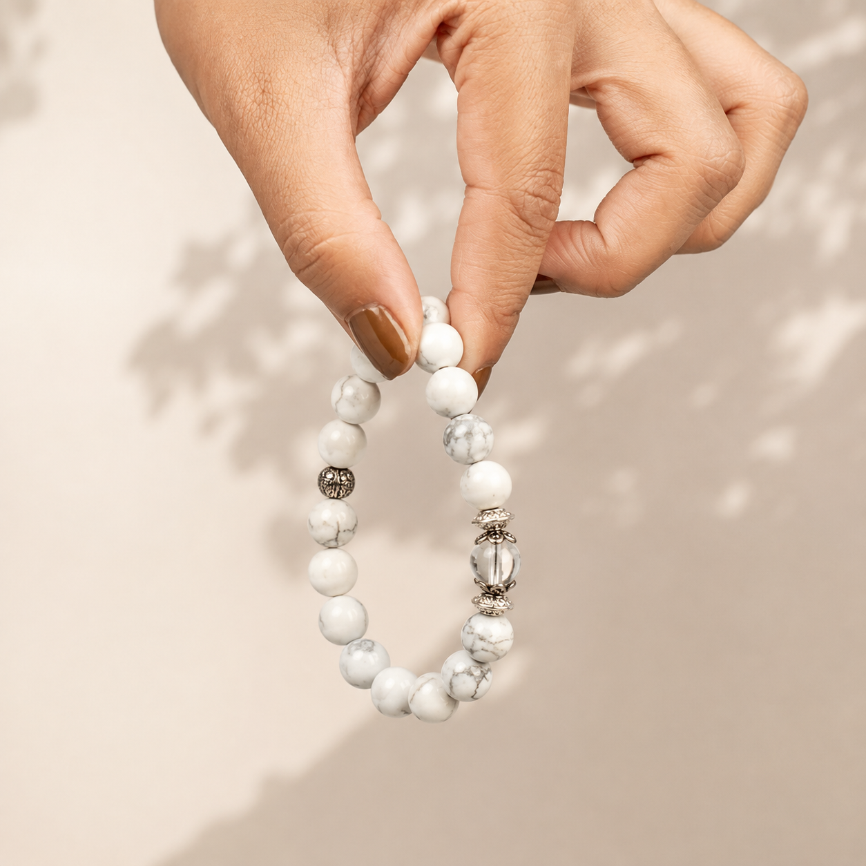 Howlite Round Bead Bracelet thumbnail 5