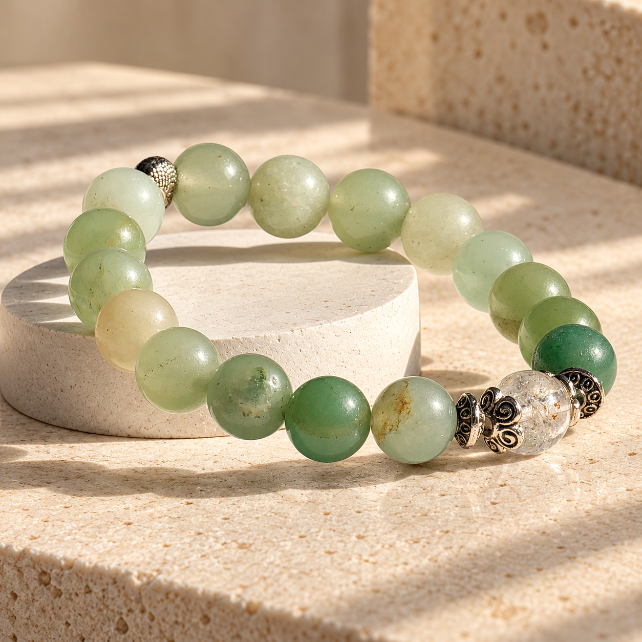 Green Aventurine round Bead bracelet thumbnail 3