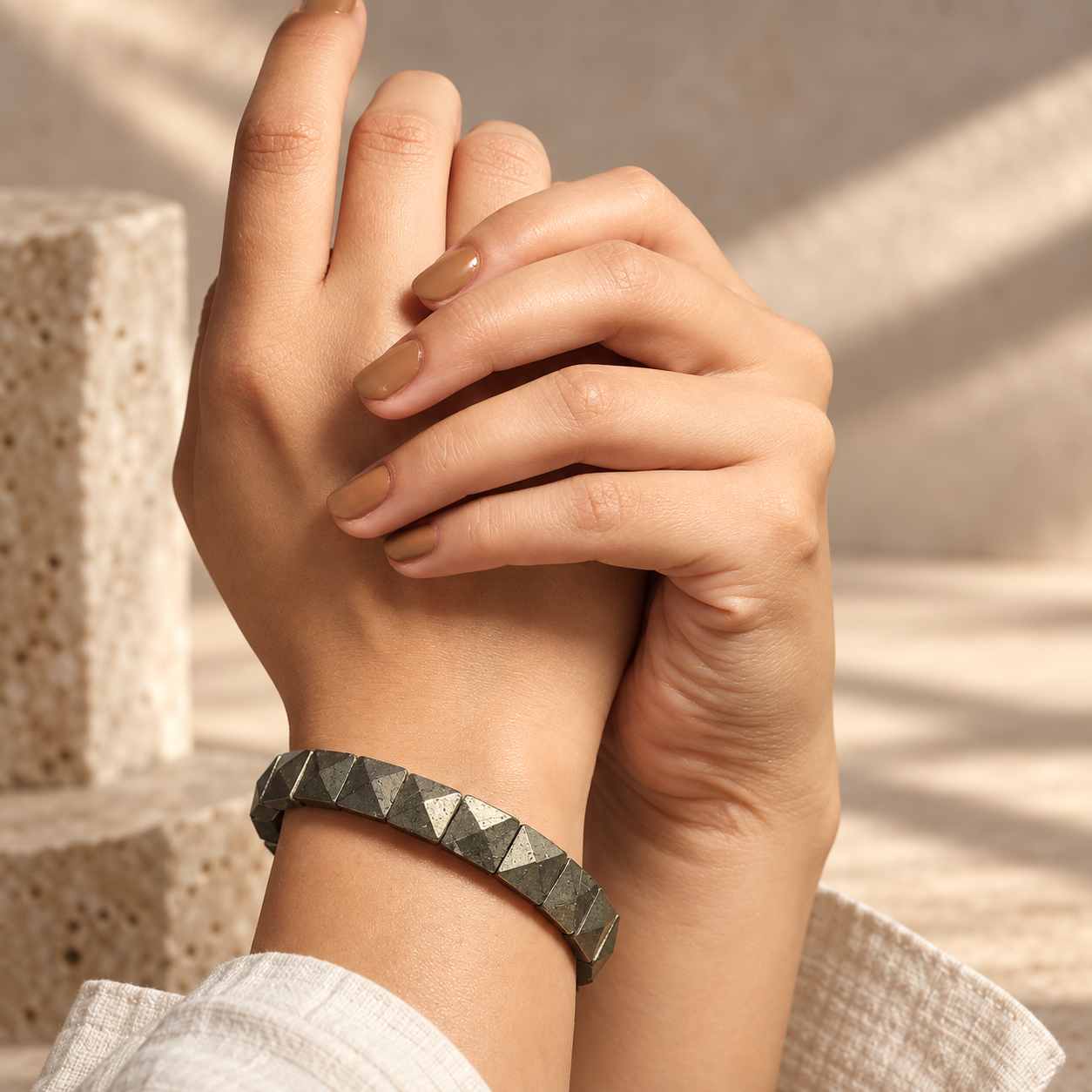 Pyrite  Pyramid  Bracelet thumbnail 3