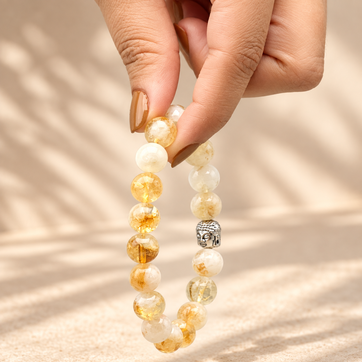 Citrine Round Bead with Buddha Bead thumbnail 3