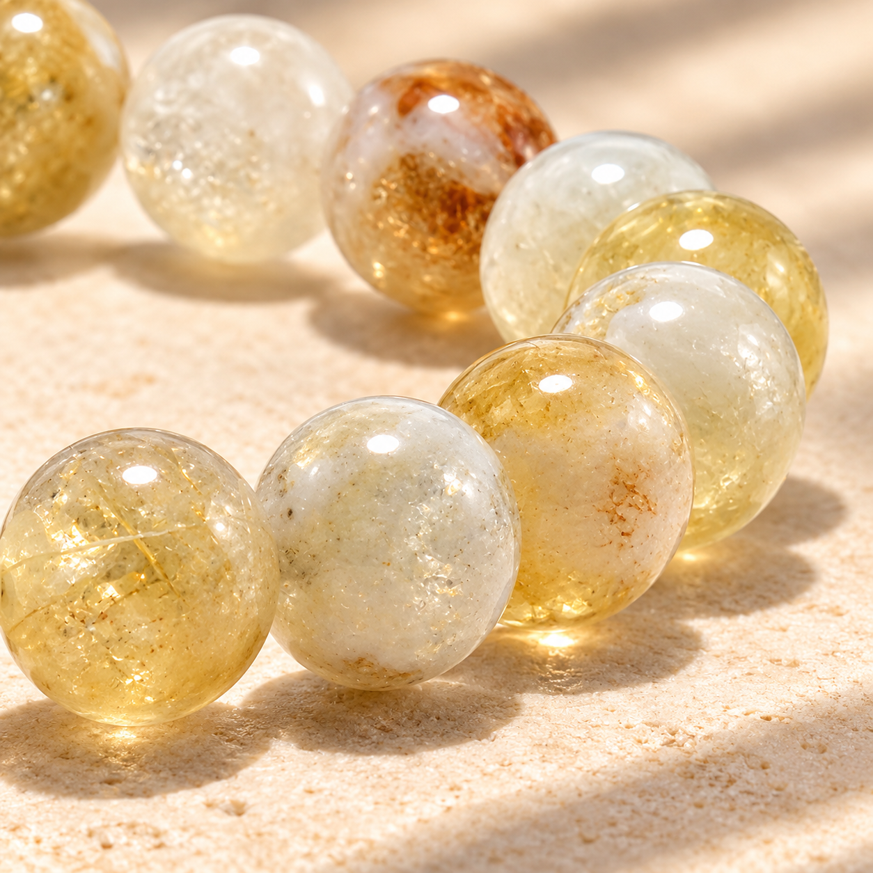 Citrine Round Bead with Buddha Bead thumbnail 2